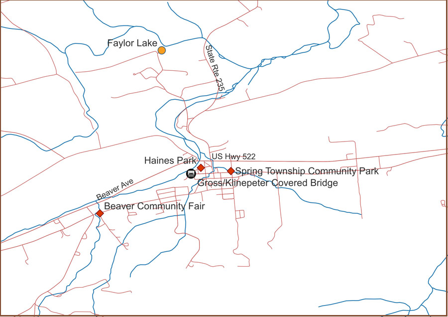 map of parks in Beaver Springs