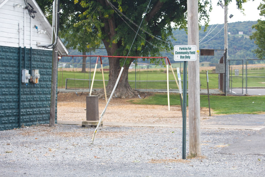 small gravel parking lot