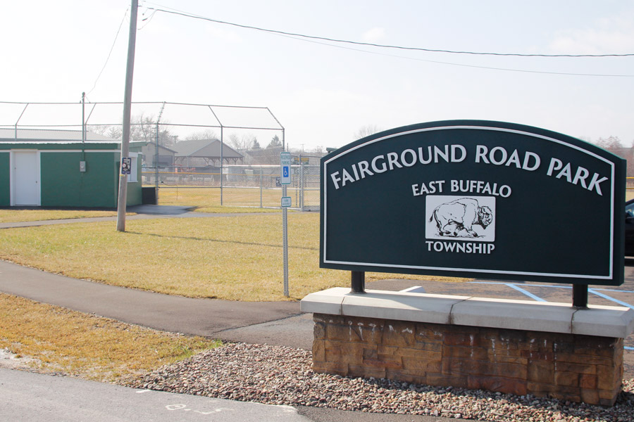 Fairground Road Park East Buffalo Township sign