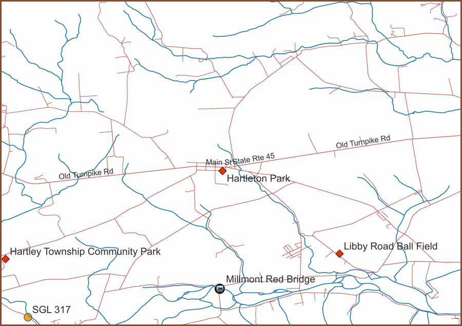 map of parks in Hartleton