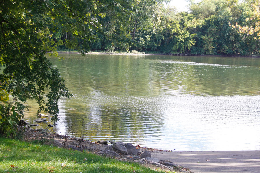 view of the river from the boat ramp