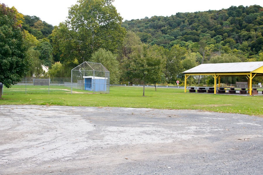 pavilion and ball field and parking lot