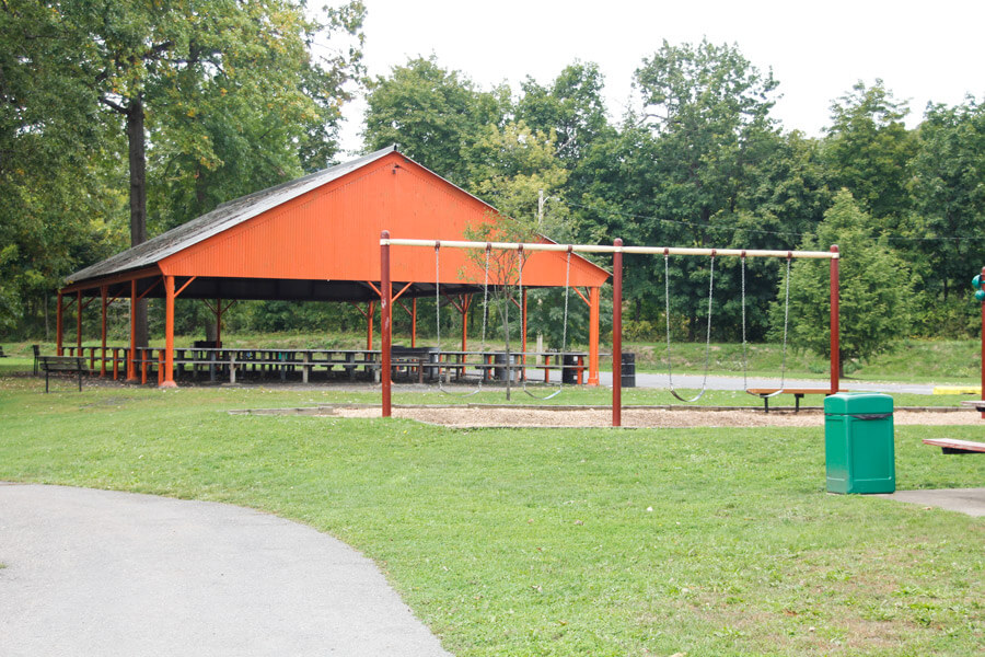 swings and pavilion