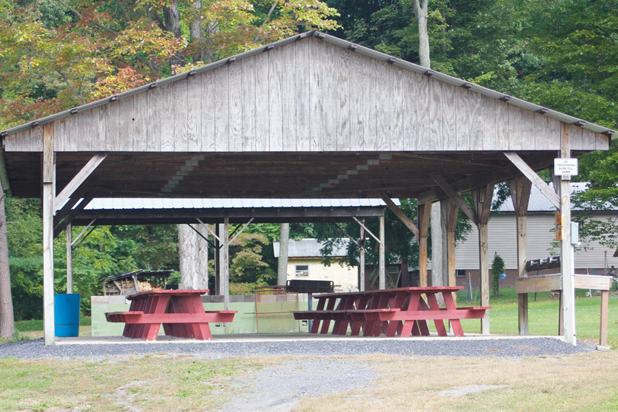 pavilion with picnic tables