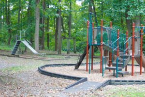 slide and swings