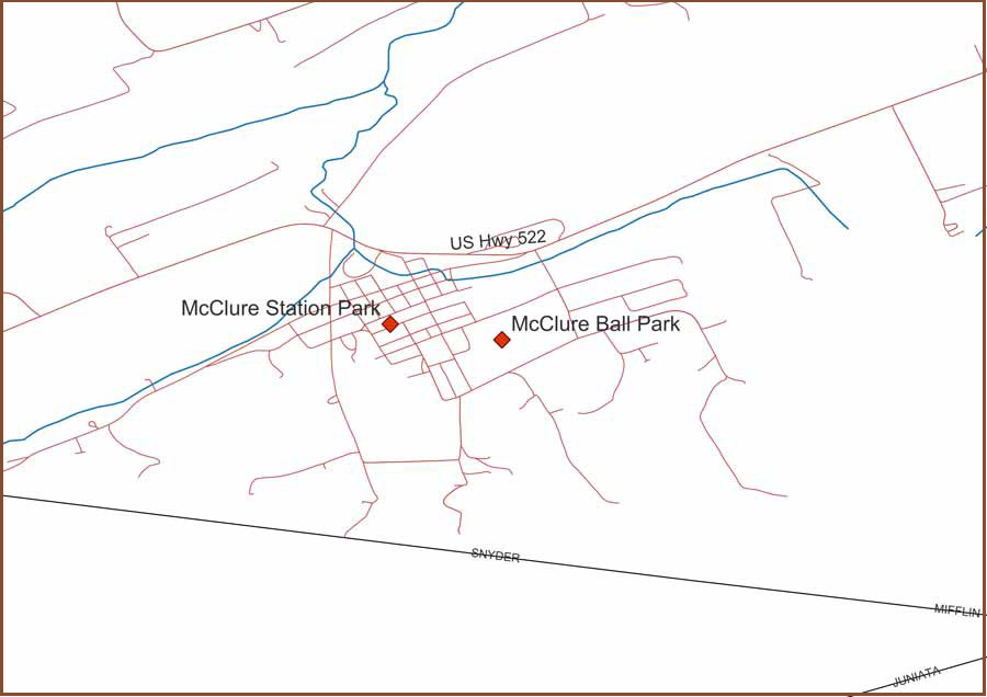 map of parks in McClure