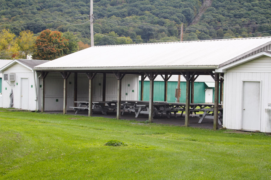 pavilion with picnic tables