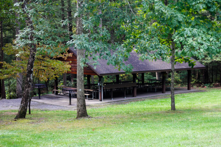 pavilion with picnic tables