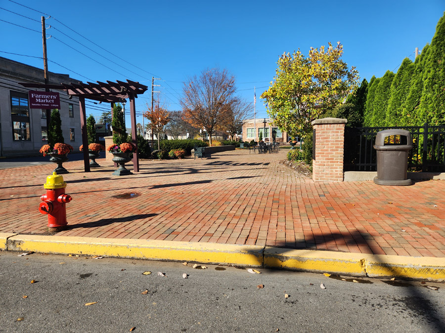 sidewalk and tables