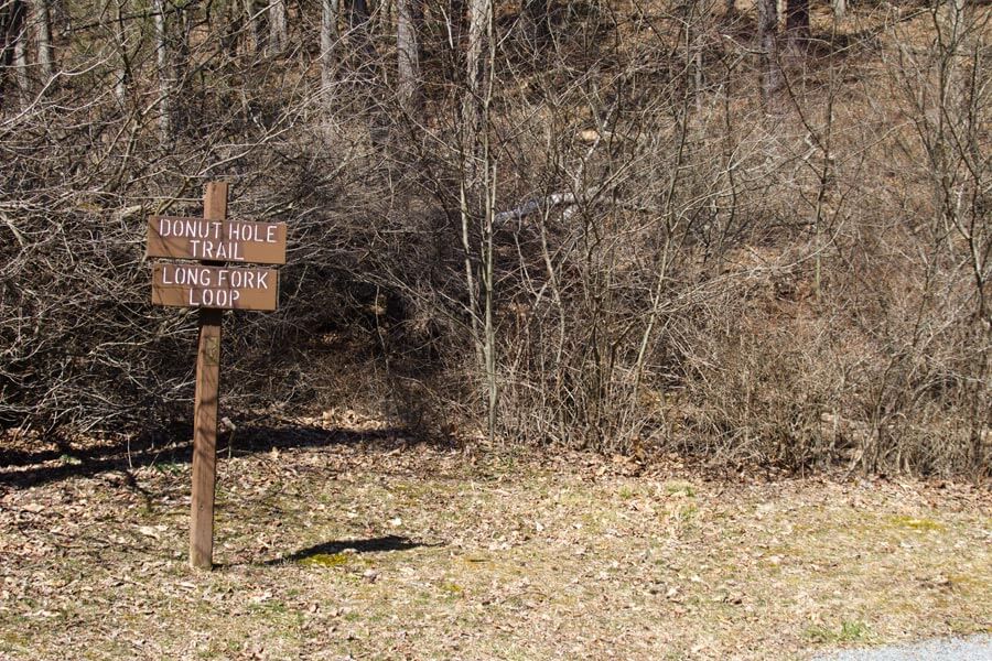 signs for two hiking trails