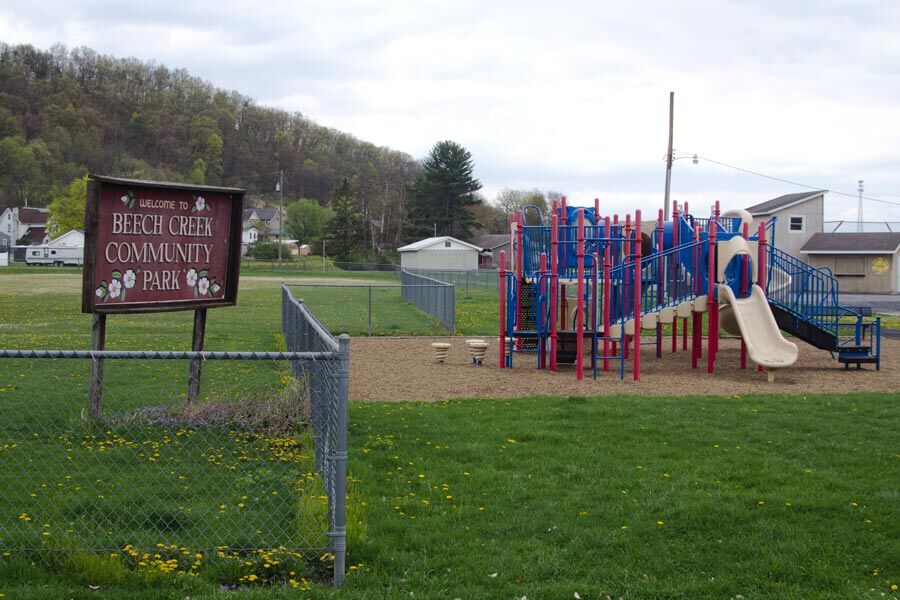 sign says "Beech Creek Community Park"