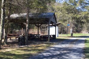 pavilion with picnic tables
