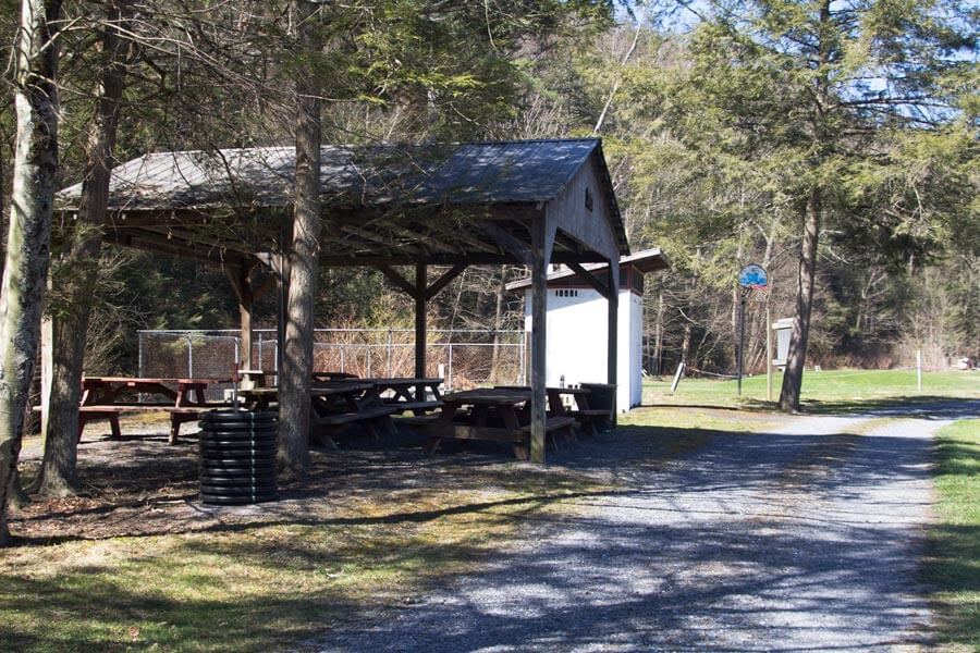 pavilion with picnic tables