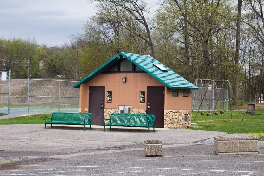 restrooms and benches