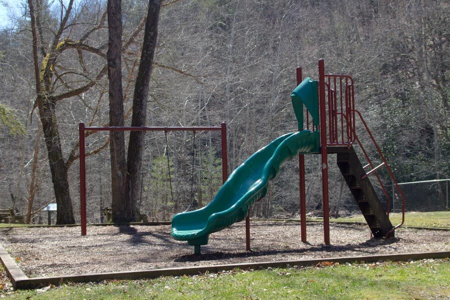 slide and swings