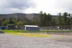 tennis court and ball field