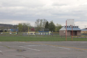 basketball court and ball field