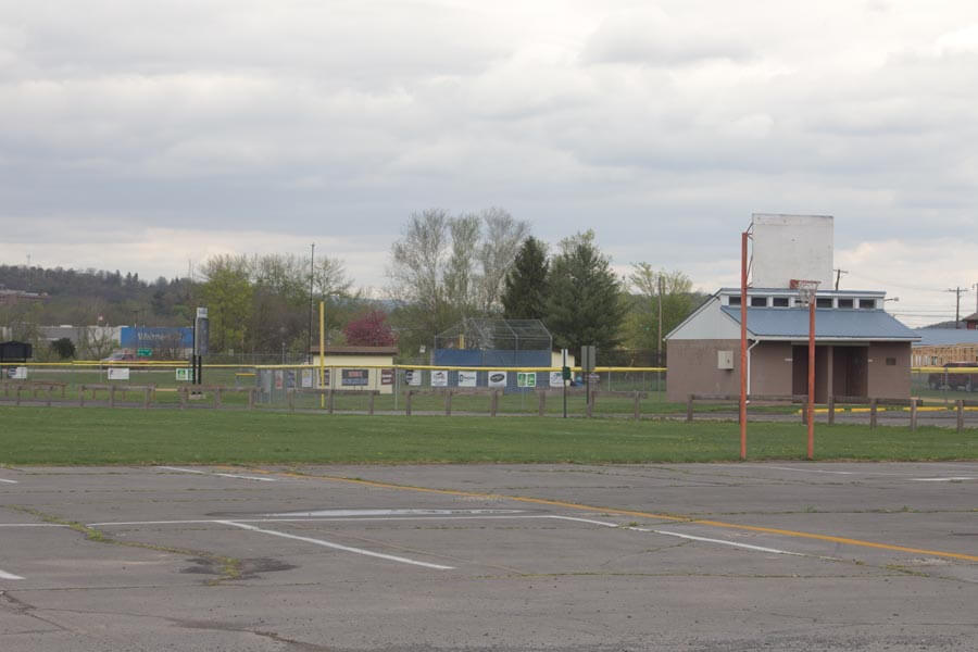 basketball court and ball field