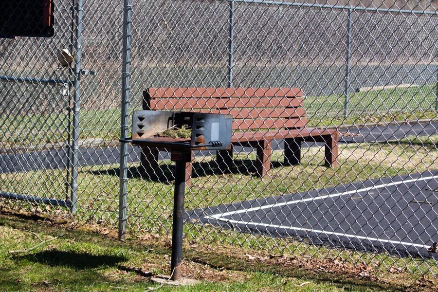 grill and bench