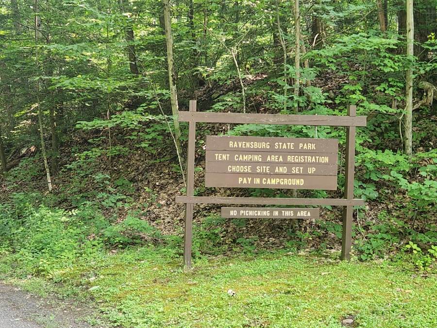 Ravensburg State Park sign