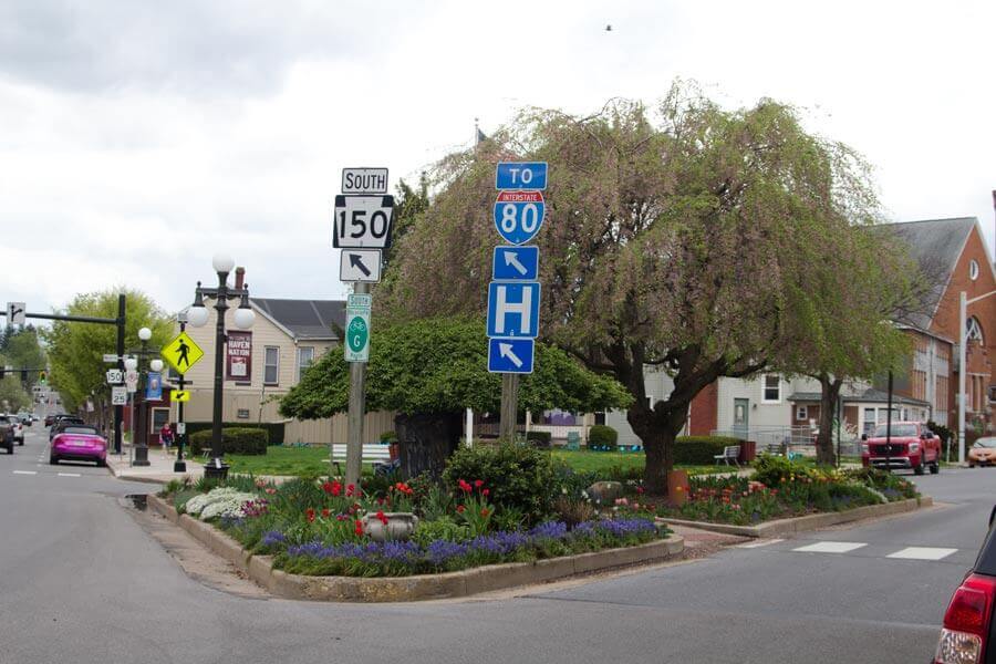 the tip of the triangle