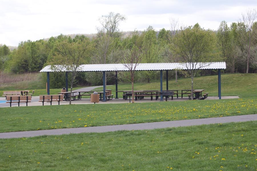 pavilion with picnic tables
