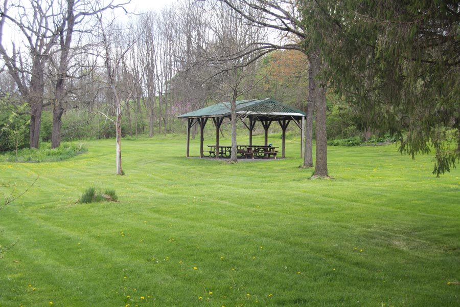 pavilion with picnic tables