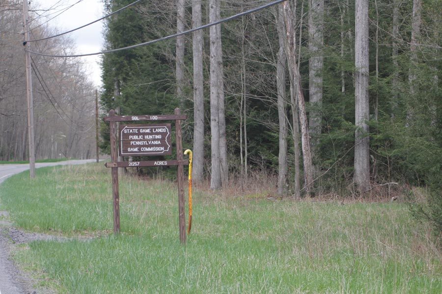 State Game Lands 100 sign