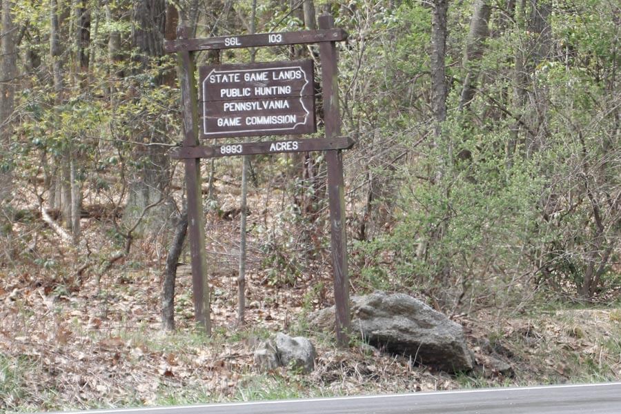 State Game Lands 103 sign