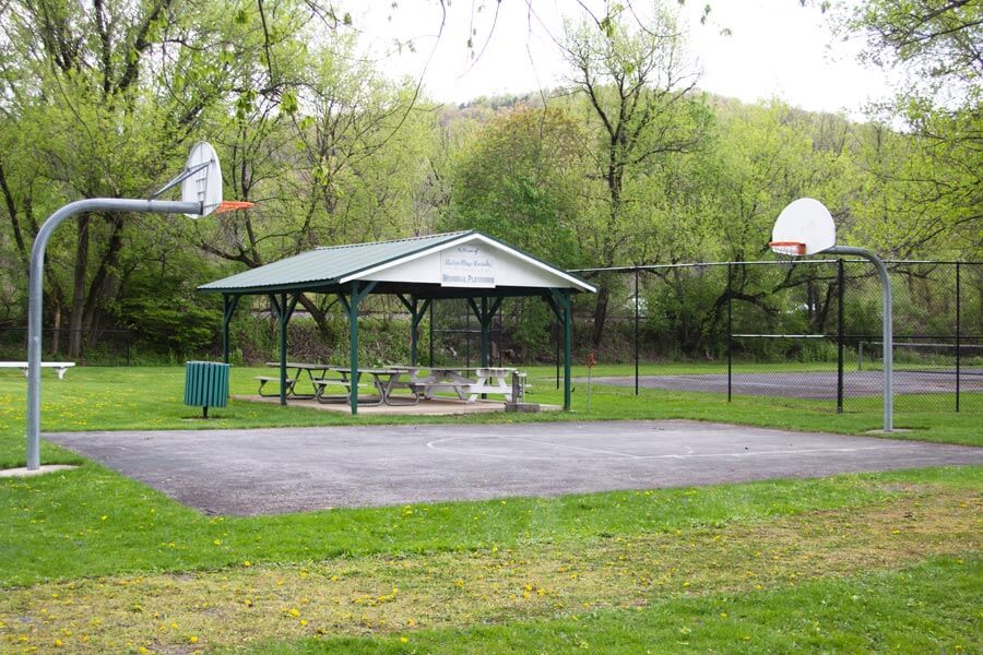 basketball court and pavilion