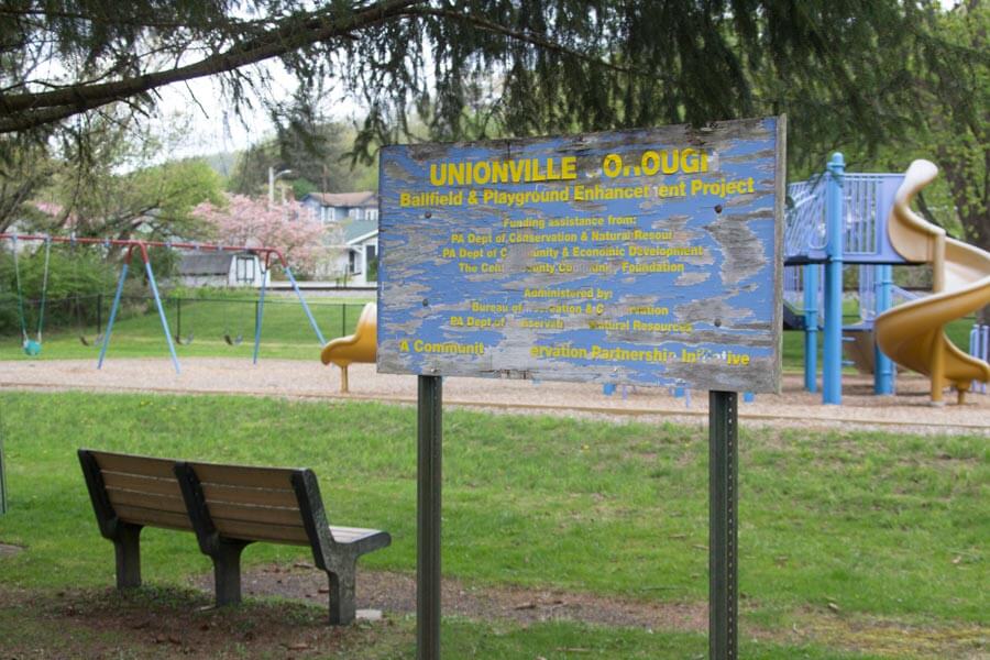 Unionville Borough Ballfield & Playground Enhancement Project sign