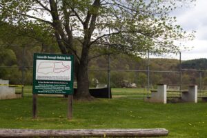 sign with map of walking paths