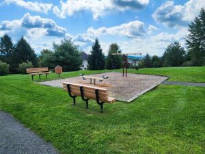 toddler swings and a see-saw