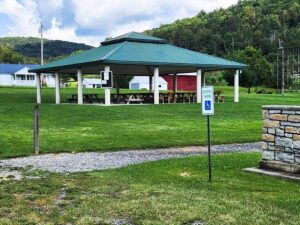 pavilion with picnic tables
