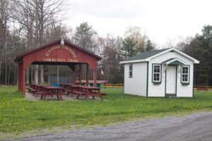 pavilion with picnic tables