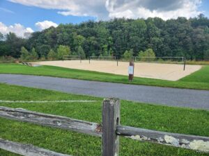 sand volleyball courts.