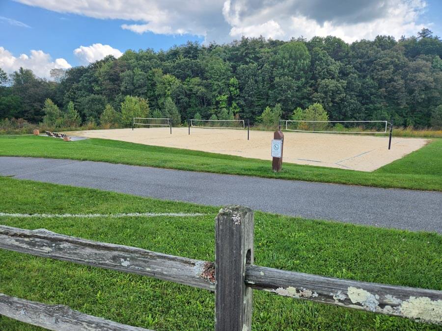 sand volleyball courts.