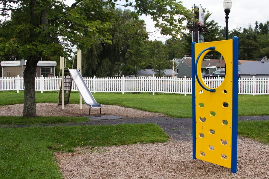 slide and climbing wall