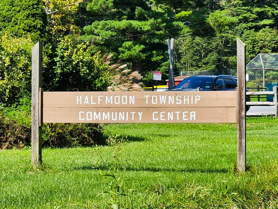 Community center sign