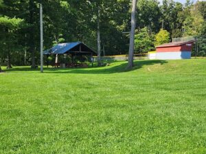 pavilion with picnic tables