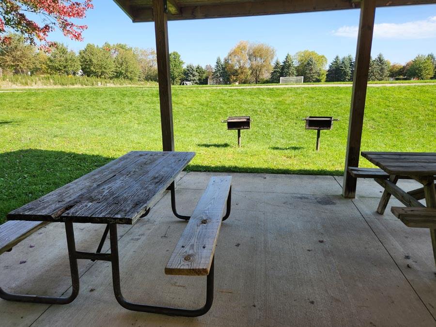 pavilion and grills.