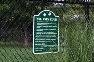 dog park rules sign