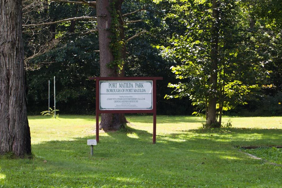 Port Matilda Park sign
