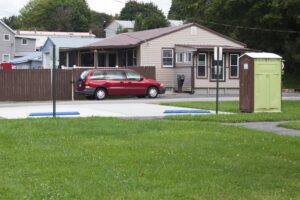 two handicap parking spaces