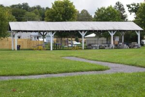 pavilion with picnic tables