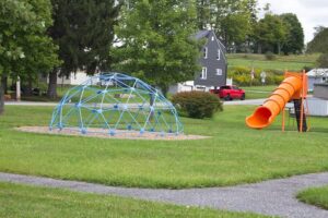 jungle gym and tube slide