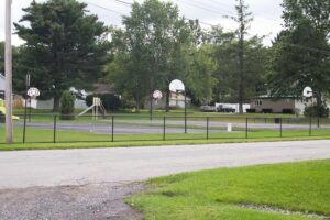 two basketball courts