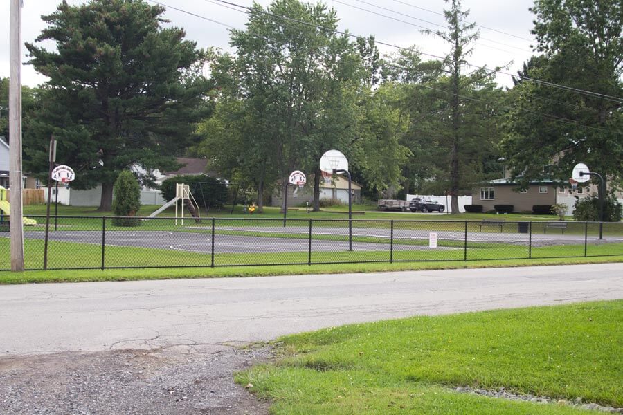 two basketball courts