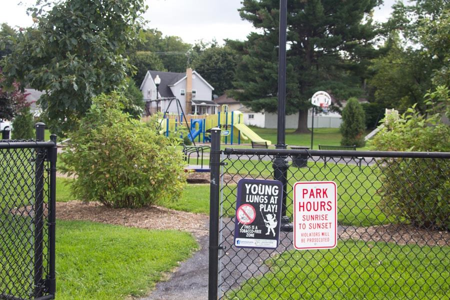 playground through fence