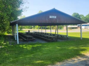 pavilion with picnic tables